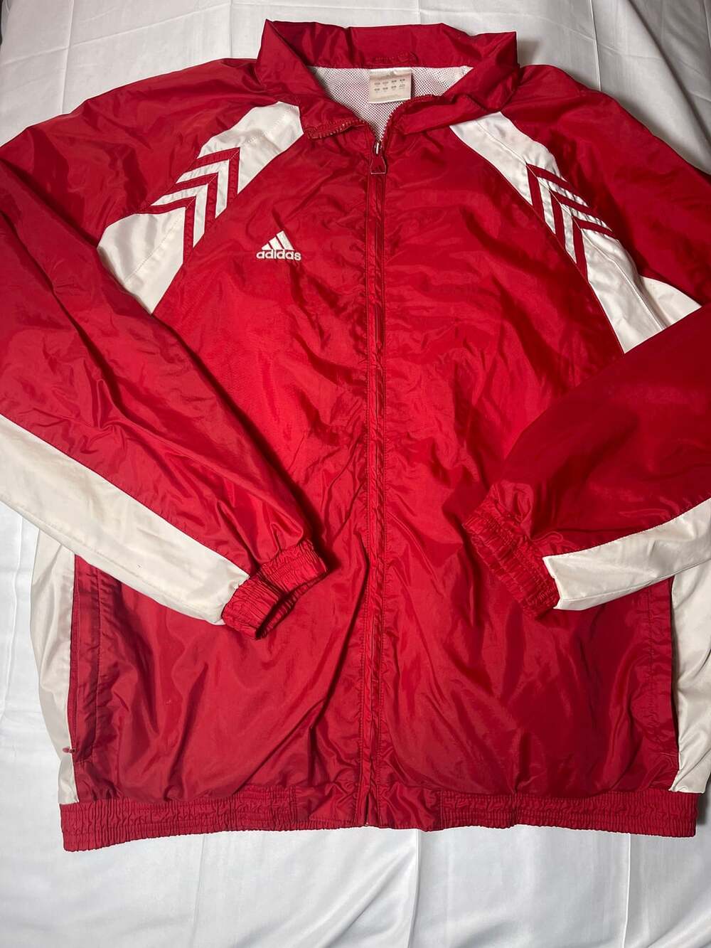 VINTAGE Adidas Full Zip Men's Lightweight Training Jacket XLarge Red White